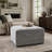 Square Upholstered Ottoman with Solid Wood Rubber Feet