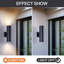 Appliques murales d'extérieur murales noires de haut en bas matte (base E26, ampoule non incluse)-577240602-577240603
