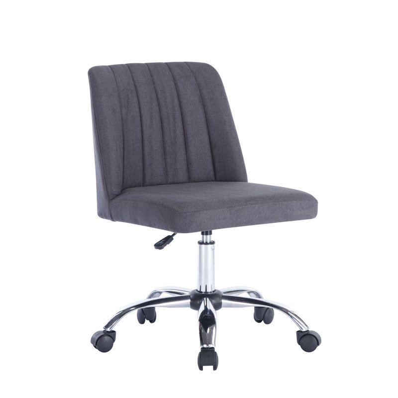 Nisa Fabric Office Chair with Chrome Base, Dark Grey