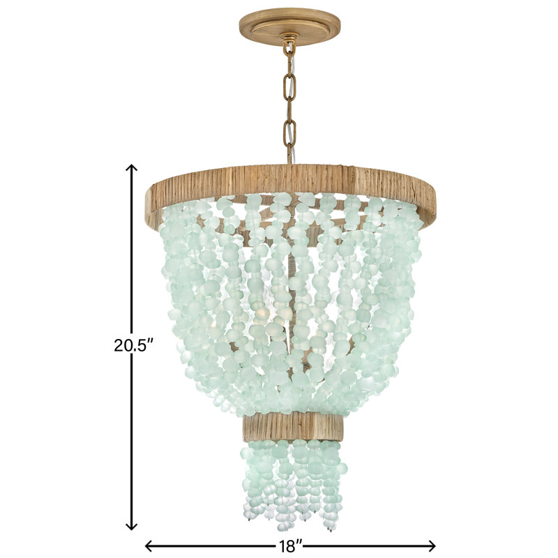 Dune 4 - Ligh Crystal Tiered Pendant, Burnished Gold/Blue