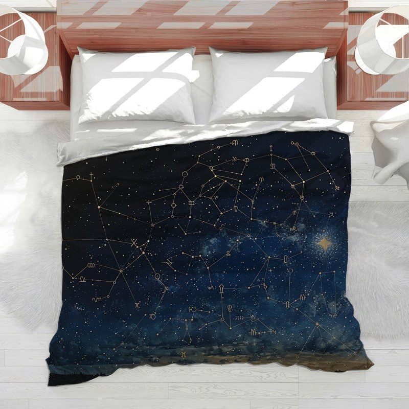 Constellations Astronomy Cotton Blend Comforter, Twin Extra Long Comforter