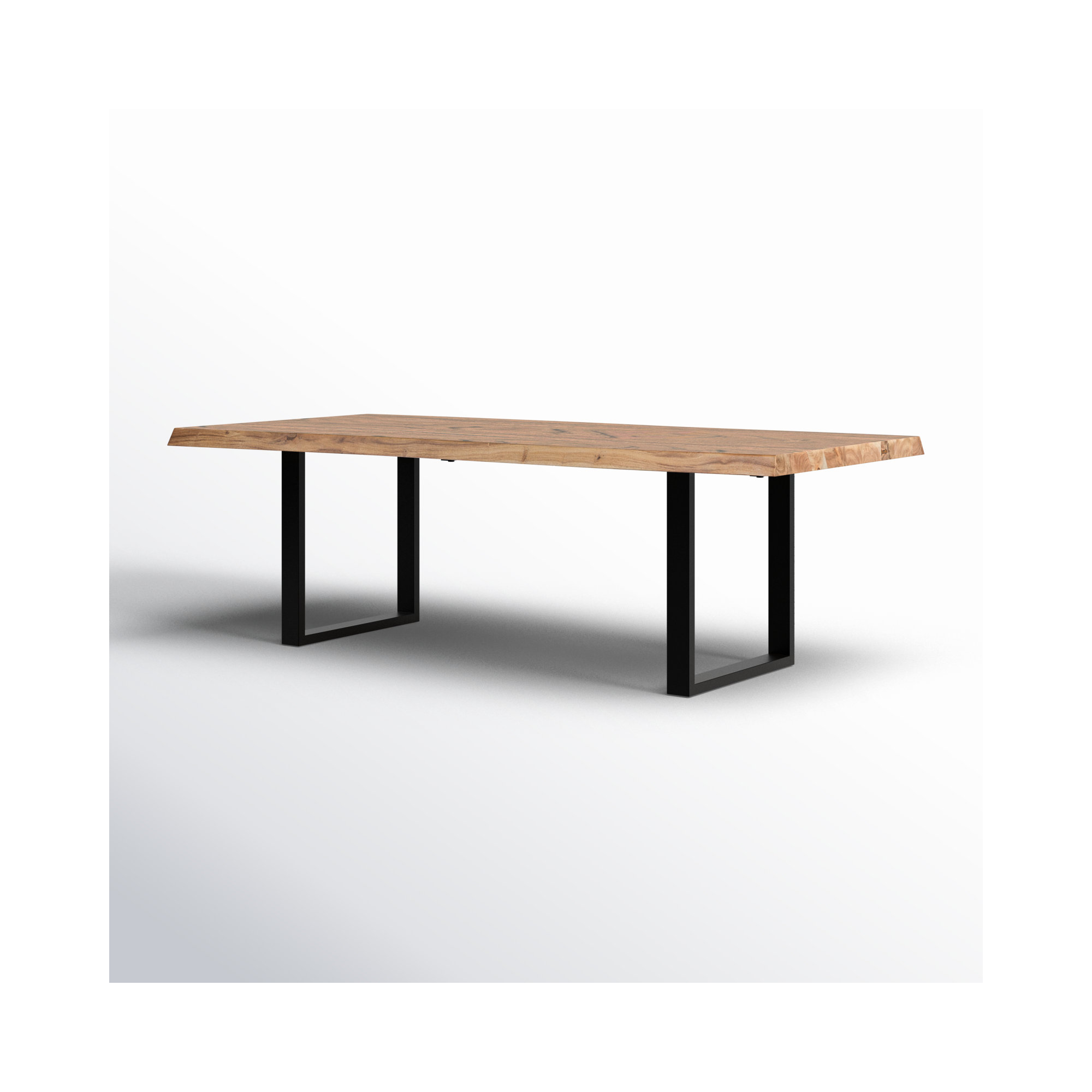 Colin Dining Table, Teak, Black, 29.75"H x 79"L x 40"W