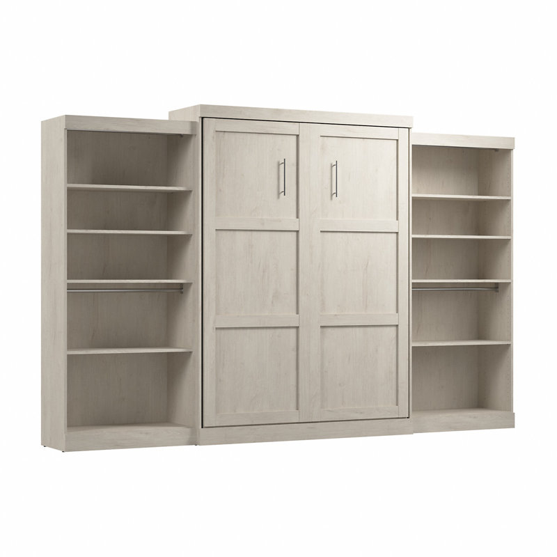 Arlex Murphy Bed, Queen, Linen White Oak