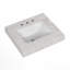 Vasque de salle de bain, 63,5 cm (L) x 55,9 cm (P) x 6,4 cm (H), en porcelaine, avec 3 trous prépercés pour robinetterie, couleur jade clair.-122480407-122480405-122480409