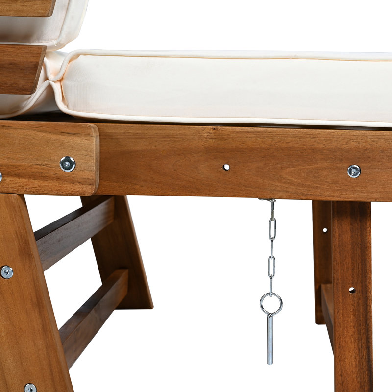 Lit de jour de patio extensible avec coussins et coussins recouverts de tissu aquatique doux de 2,8 po d'épaisseur, 3 coussins multifonctionnels à positions réglables, pour patio de jardin, cadre