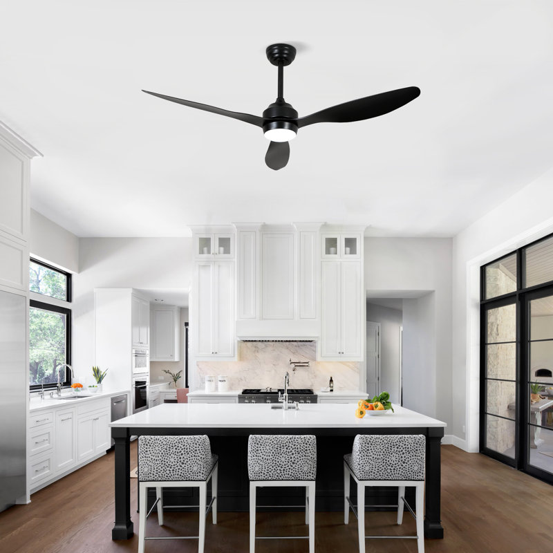 Ventilateur de plafond 52 po Farmhouse, Nickel, Marron foncé