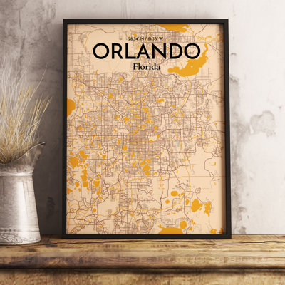 Orlando City Map - No Frame Print