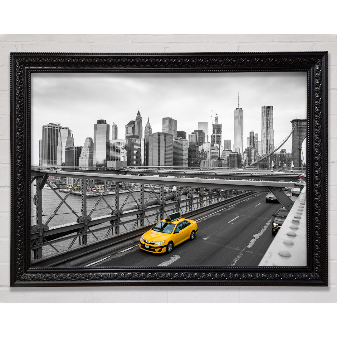 New York On The Bridge Yellow Cab - Druck