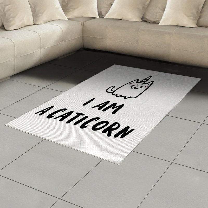 Tapis décoratif Fontenot Unicorn, Rectangle— 4 pi x 5 pi 8 po