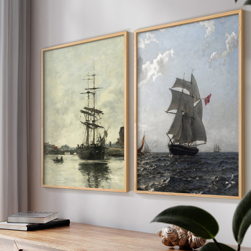 «Vintage NAUTICAL VIII», 2 pièces, Naturel, H 10 po x l 16 po