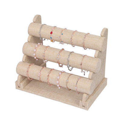 3Tier Removable Bracelet Holder Watch Stand For Jewelry Storage And Hairband Display Yellow