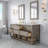 Anslem 72" Carrara White Marble Countertop Bath Vanity in Gray Oak with Faucet and Mirror-2093098335-2093098305