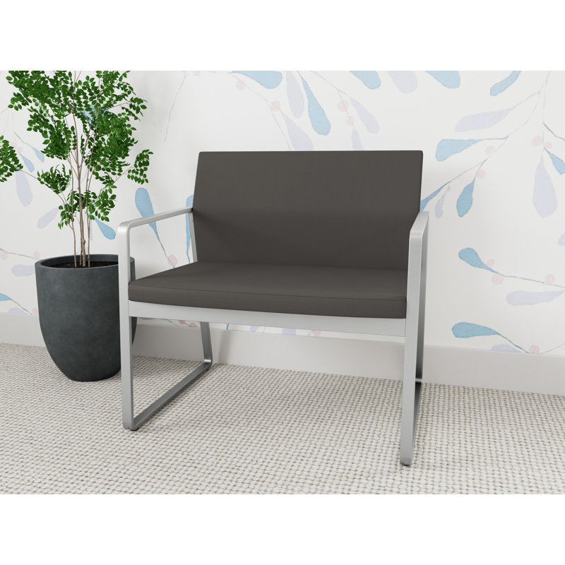Fauteuil de bureau Gansett, Argent, Vinyle gris anthracite Patriot Plus