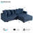 4-Piece Upholstered Modern Modular Sofa Loveseat With Ottoman-1018353869
