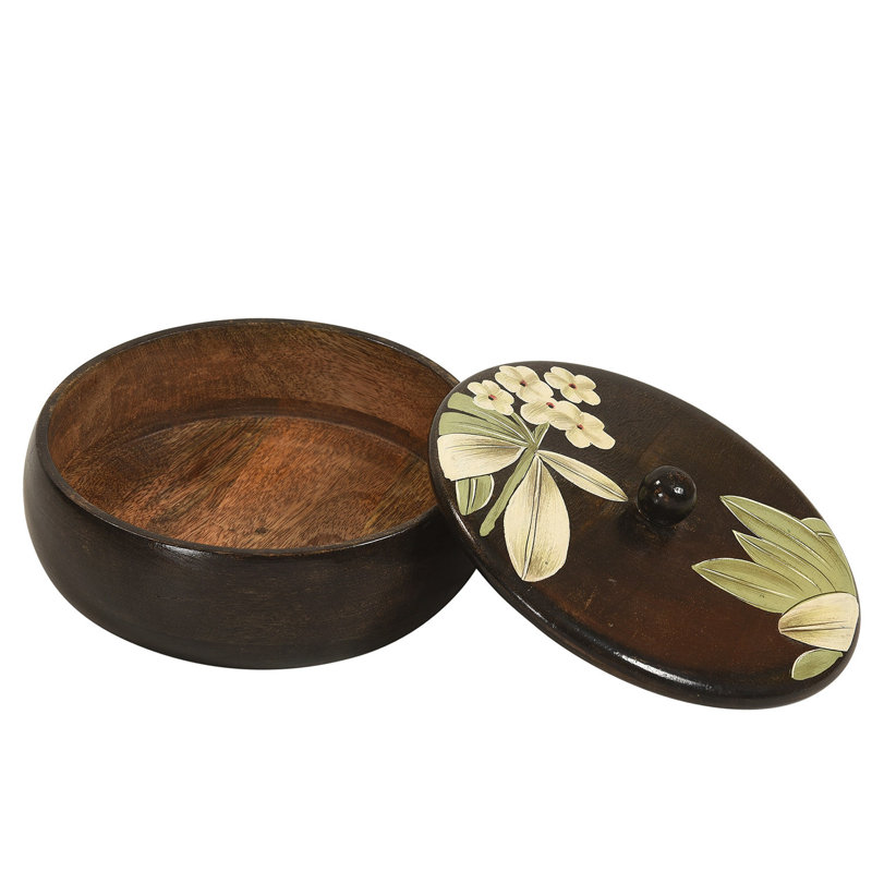 Boîte à bijoux et à souvenirs en bois 8 po