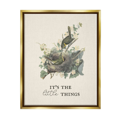 " It's the Little Things Bird Nest " Graphic Art Print
