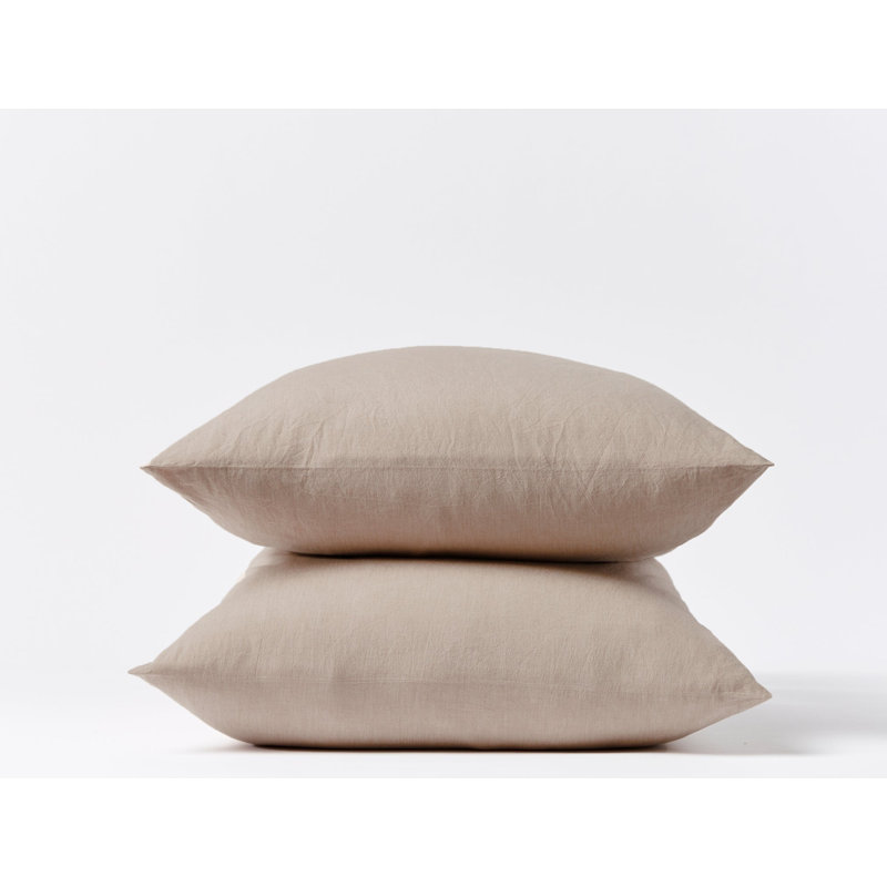 Crinkled Pillow Case, Standard/Queen Pillowcase, Hazel Chambray