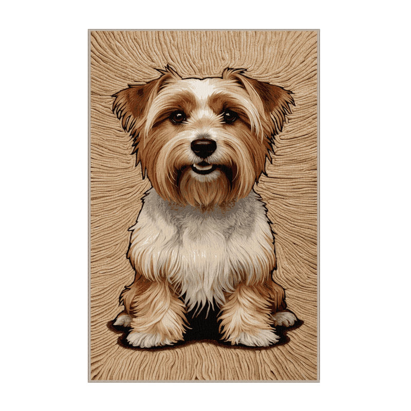  Tapis lavable pour chien Wheaten Terrier, Rectangle 7 pi x 9 pi