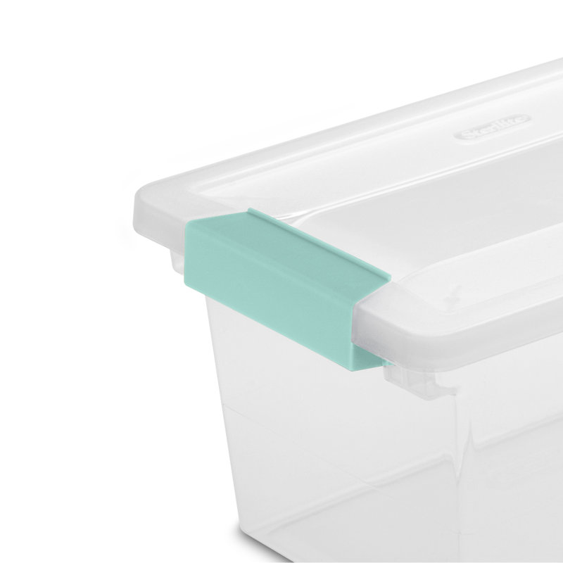 Sterilite Medium Clip Box, Stackable Small Storage Latch Lid Bin, Container Organizes Office, Crafts
