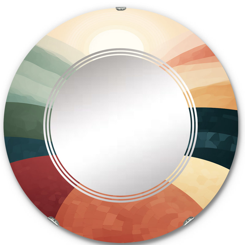 Amerique - Miroir mural moderne rond, 24 po x 24 po