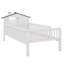 Lit simple en bois à profil bas avec tête de lit de style champêtre, éclairage à DEL et rangement compartimenté-1455494818