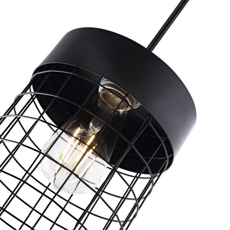 Luminaire suspendu campagnard en métal 1 lumière Modern, H 61 po x l 6,1 po x P 6,1 po