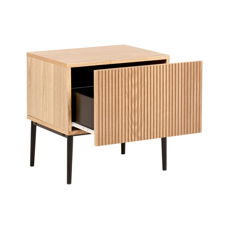 Bedside Table BLYTHE Wood Brown/ Black, Brown