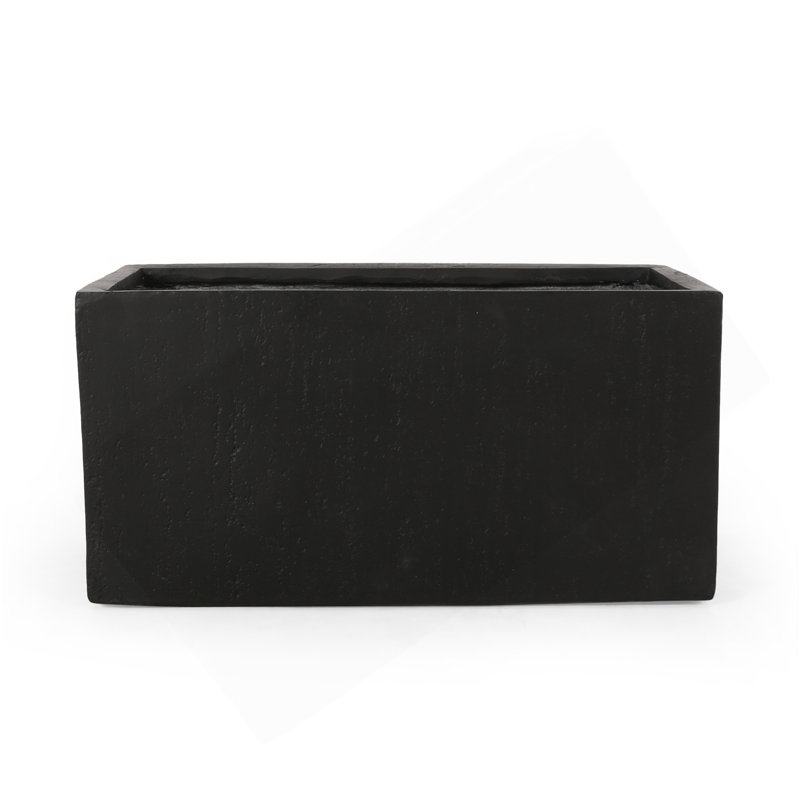 Grand pot de fleurs d'extérieur carré L 35 po, H 18 po x l 18 po x P 35,25 po, Noir