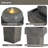 25.59"H Modern Concrete Column Fountain,LED Outdoor Oasis