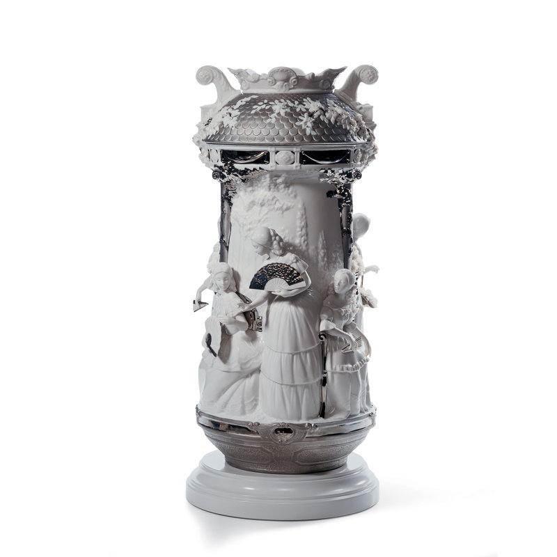 Re-Deco 20.87" Porcelain Table Vase, Silver