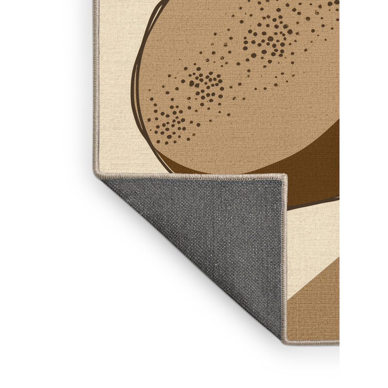 Tapis beige moelleux moelleux à motif de pommes de terre Burholme, 8 x 10