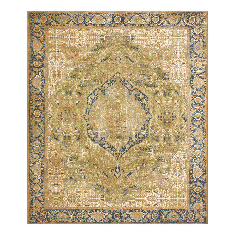 Tapis d'extérieur traditionnel Green_Unique Loom Nosara, Rectangle 10 pi x 12 pi
