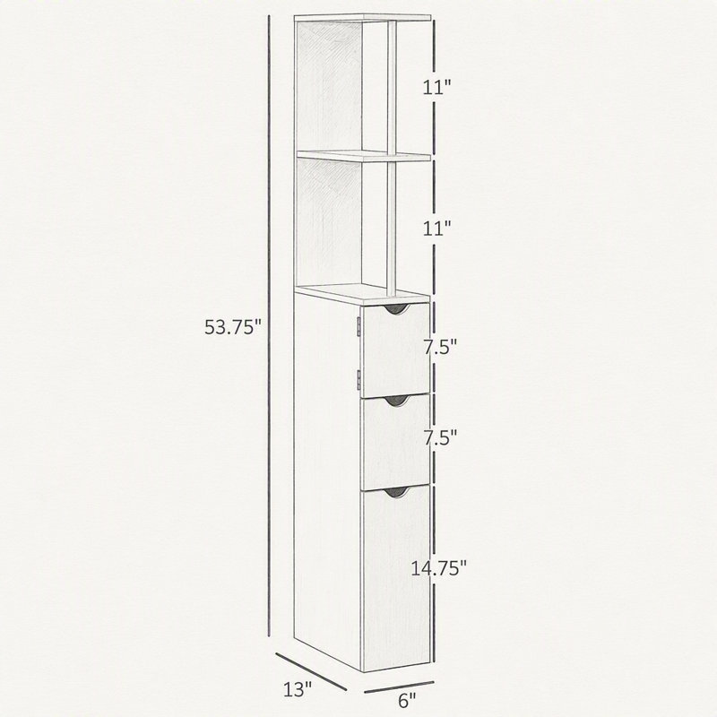 Armoire de rangement pour salle de bain étroite, Blanc