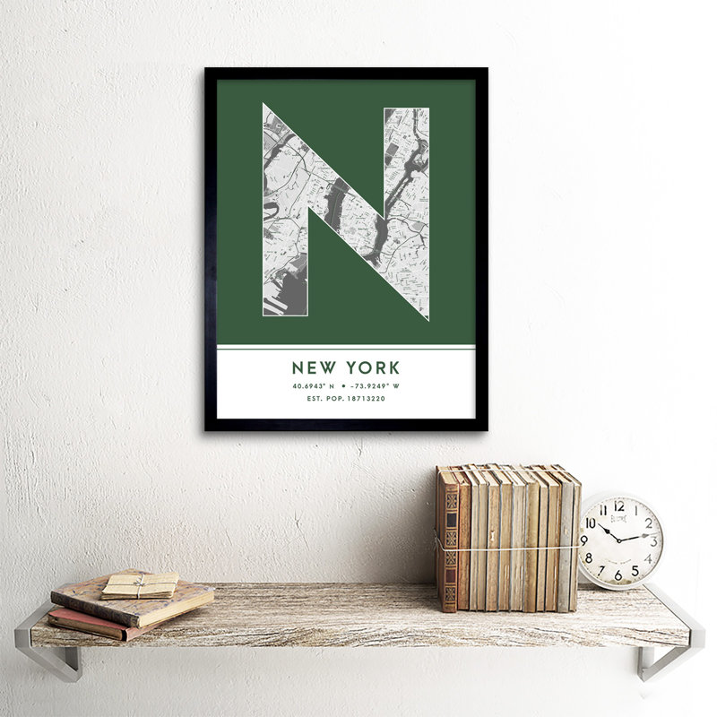 New York City Map New York New York United States City Map - Single Picture Frame Typography