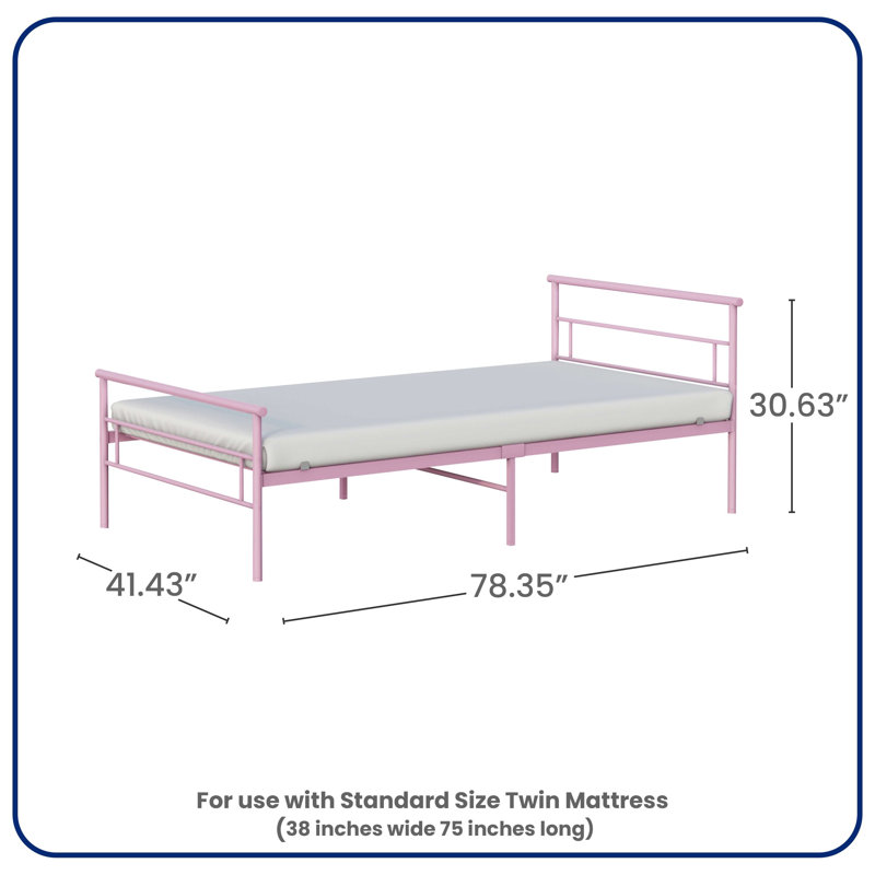 Seattle Metal Twin Bed, Pink