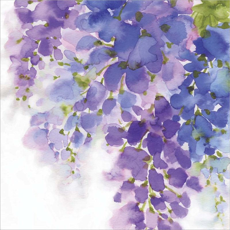 «Wisteria I» par Eva Watts - impression sur toile tendue, H 24 po x l 24 po x P 1,5 po
