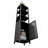BLACK  Storage Tall Slim Cabinet With Shutter Door And 3 Tier Shelves, Freestanding Linen Tower Cabinet For Living Room, Kitchen, Bathroom Organizer, Natural Bamboo