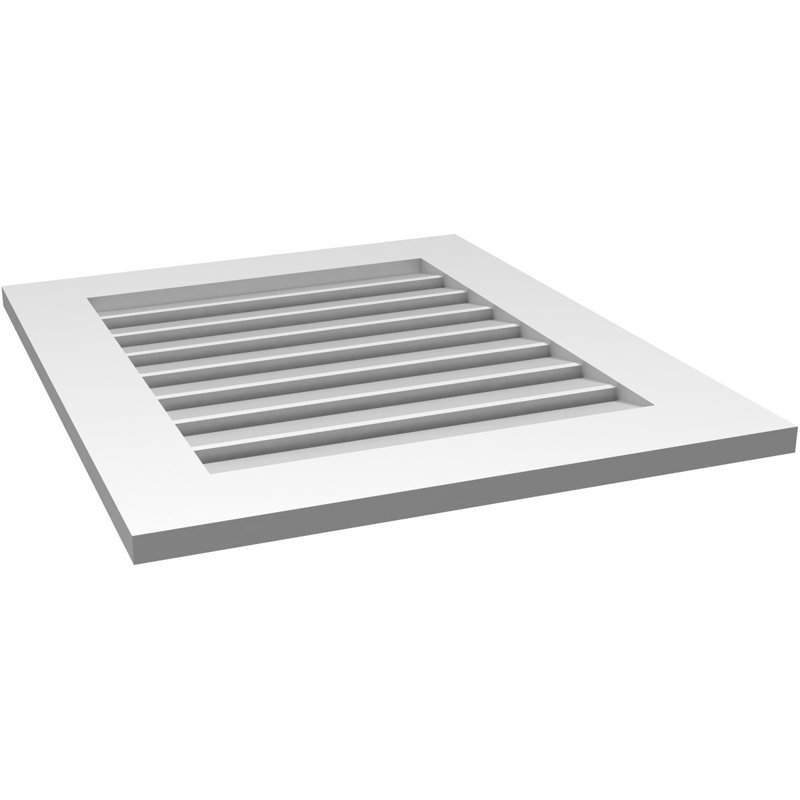 Évent à pignon fonctionnel en uréthane rectangulaire à fixation en surface, brun clair apprêté, H 28 po x l 24 po x P 1 po