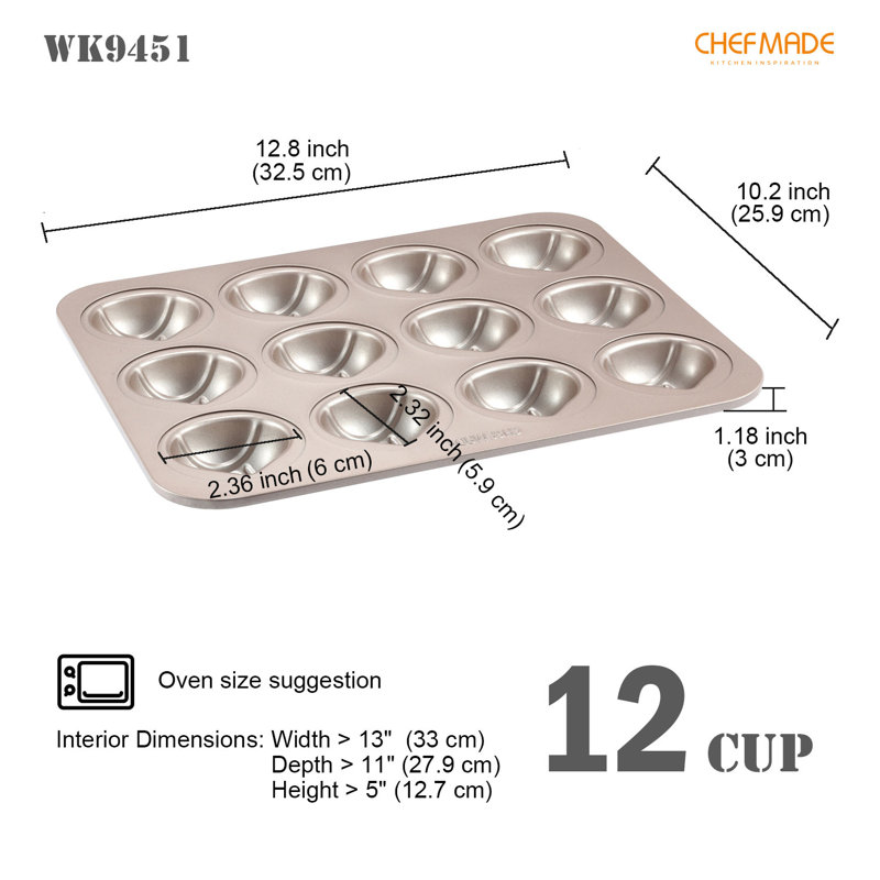 CHEFMADE 12 Cavity Chestnut-shaped Cake Pan