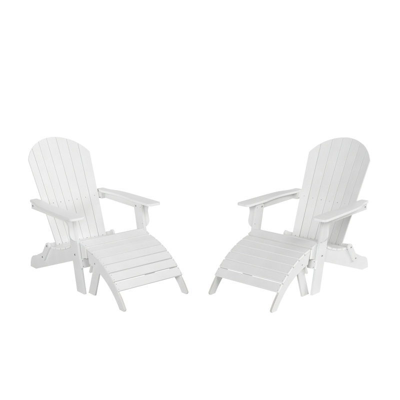 Arrlo Foldable Outdoor Adirondack Chair, White