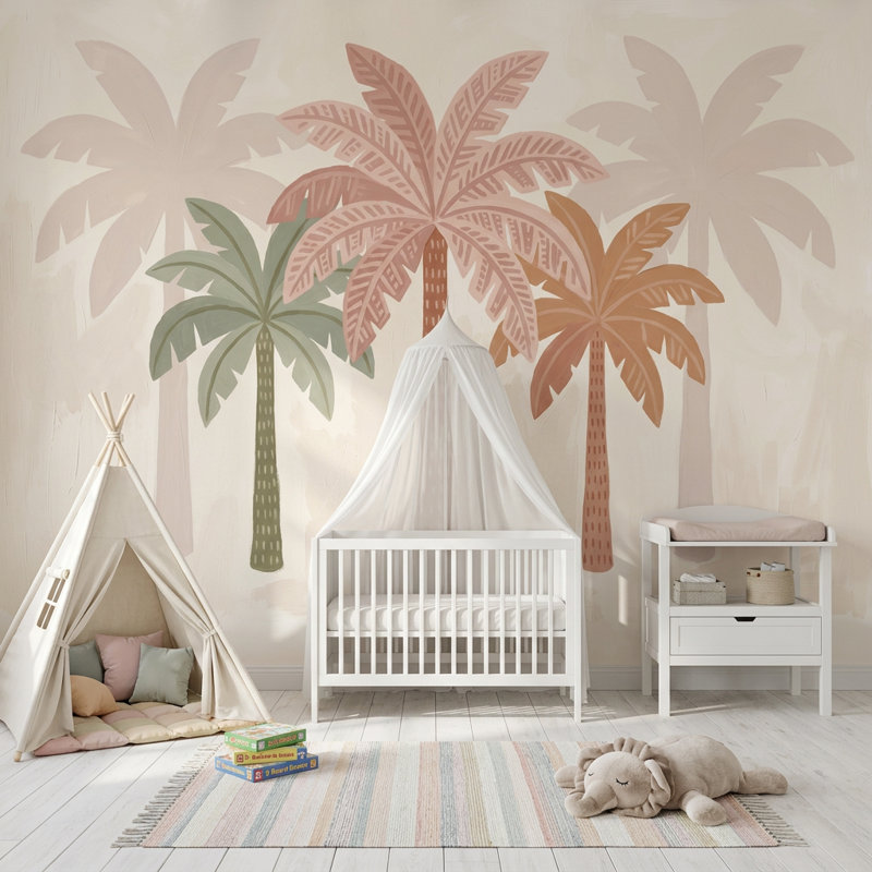 Papier peint palmiers palmiers tropicaux, 120 po x 96 po, Texturé non collé