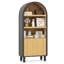 Bibliothèque à 5 niveaux avec tablettes ouvertes et armoire