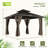 D Double Roof Hardtop Aluminum Patio Gazebo with Netting and Curtains-125469715-125469716-125469721