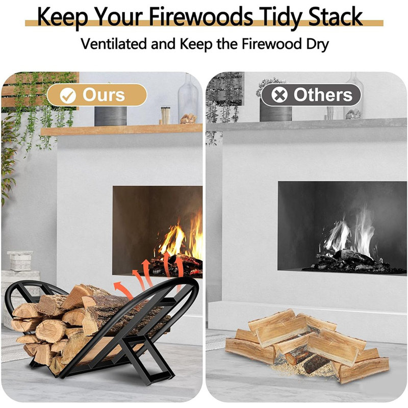 Support de bois de chauffage intérieur et pliable