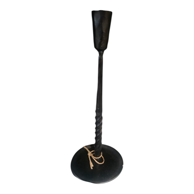 Porte-bougie conique moderne en métal torsadé pour éclairage domestique, H 9 po x l 4 po x P 4 po