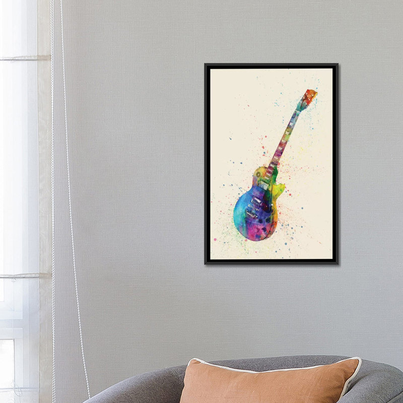 «Musical Instruments Series: Electric Guitar II», impression sur toile tendue, H 26 po x l 18 po x P 1,5 po, Pas de tapis