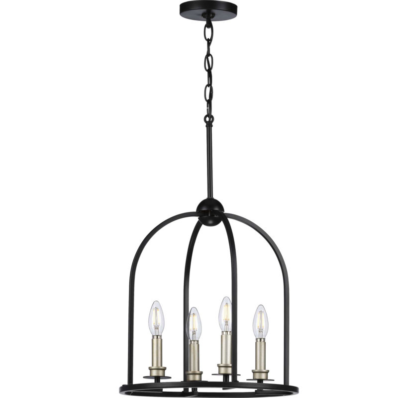 Lustre géométrique grise 4 lumières Gatun, Noir