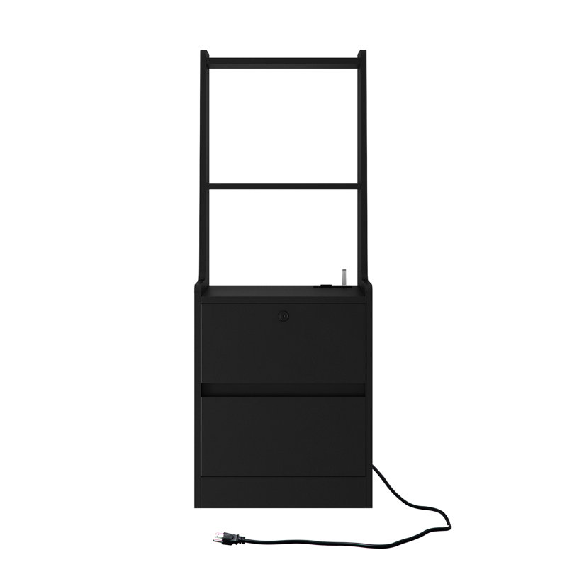 Tables de chevet blanches avec station de charge, nuit 7 couleurs et rangement verrouillable pour la chambre à coucher, White