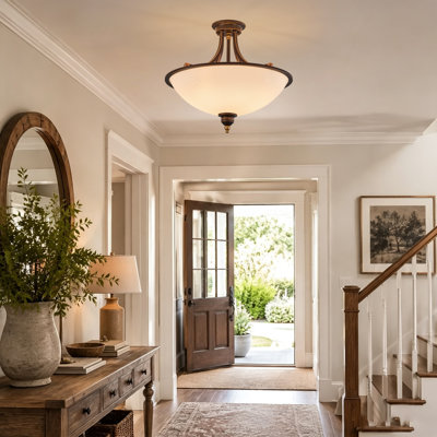 4-Light Glass Semi Flush Mount