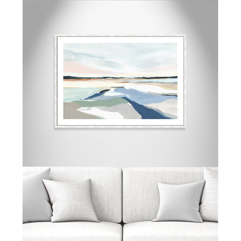 Seaside Day I - Impression de cadre photo sur papier, Papier encadré blanc, H 29,5 po x l 41,5 po x P 0,75 po